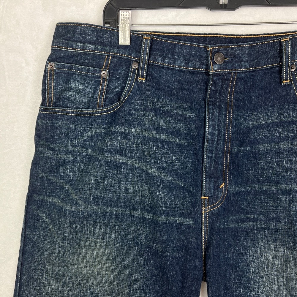 Levis 569 Denim Shorts‎ Mens 38 Jorts Blue Wash Loose Relaxed Baggy Y2K Straight - Picture 2 of 8